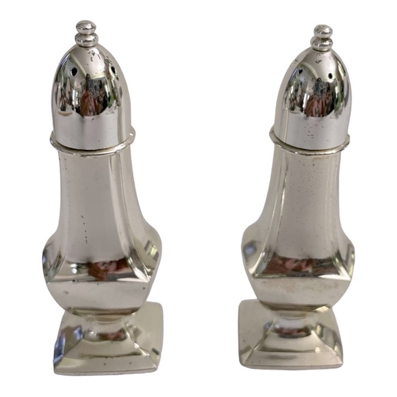 Vintage Oneida Chippendale Set Sil-verplate Salt Pepper Shakers - Picture 3 of 10